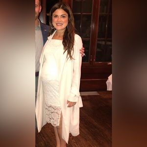White Lace Maternity Cocktail Dress